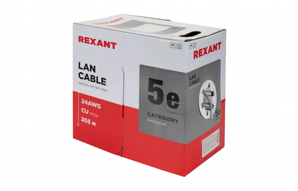 01-0143 Кабель витая пара REXANT FTP 4PR 24AWG, CAT5e (бухта 305 м)