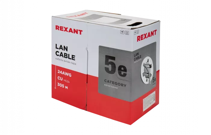 01-0143 Кабель витая пара REXANT FTP 4PR 24AWG, CAT5e (бухта 305 м)