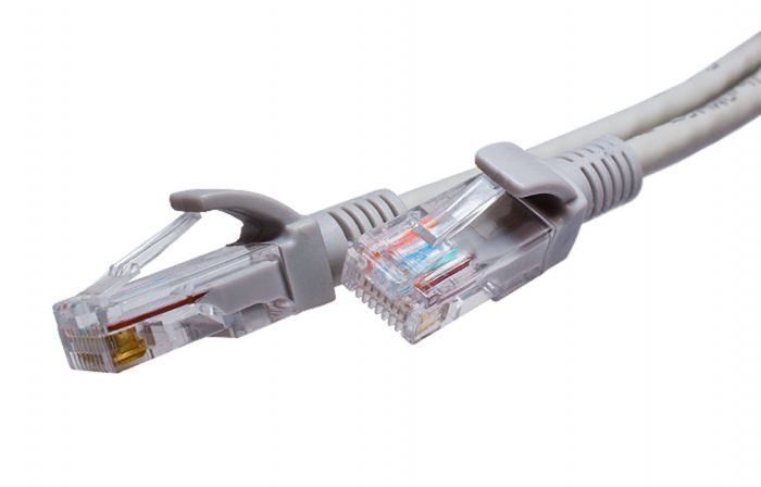 10-0142 SUPRLAN Патч-корд UTP 5e 4x2 26AWG (7x0.16mm) Cu LSZH серый 1м