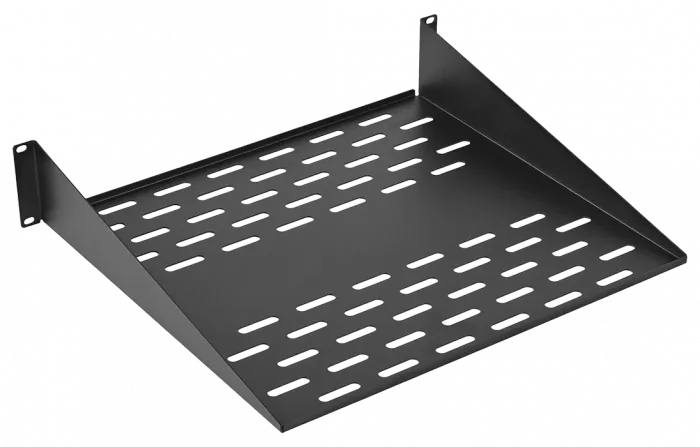 Полка перфорированная консольная  ПК-40-19"-2U-Ч чёрная ССД