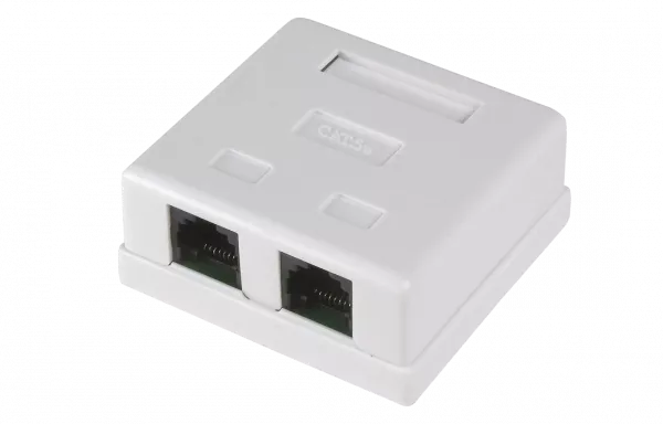 03-0151 Розетка компьютерная 2-порт RJ-45 (8P8C), cat 5e, внешняя  REXANT