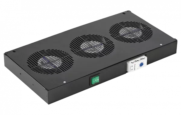 Вентиляторный модуль , 3 вентилятора с термореле  ВМ-3-19"-Т-Ч черный ССД