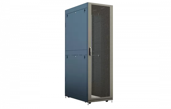Шкаф телеком. напольный серверный ЦОД 19",42U(800x1200) , ШТ-НП-СЦД-42U-800-1200-П2П передняя дверь перфорированная,задняя перф.двойная. RAL9005