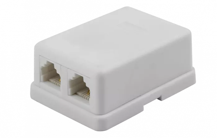 03-0002 REXANT Розетка телефонная RJ-14 2/6P4C открытой проводки