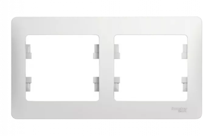 Рамка 2 поста Schneider Electric GLOSSA, горизонтальная, белый