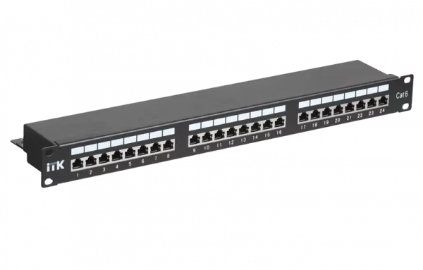 PP24-1UC6S-D05 ITK 1U патч-панель кат.6 STP, 24 порта (Dual), с кабельным органайзером