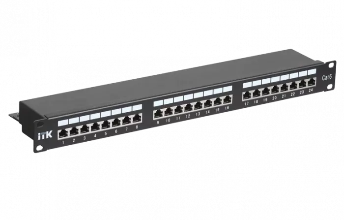 PP24-1UC6S-D05 ITK 1U патч-панель кат.6 STP, 24 порта (Dual), с кабельным органайзером