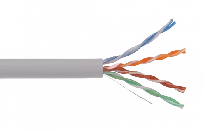 LC1-C5E04-121 ITK Кабель связи витая пара U/UTP, кат.5E 4x2х24AWG solid, LSZH, 305м, серый