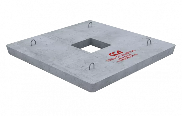 Плита ПЯП-ОД-1,6х1,6 якорная прямоугольная с отверстием дренажным