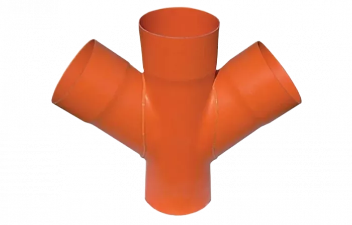 021125 Соединение для четырех двустенных труб,45°, полипропилен, d=125 мм