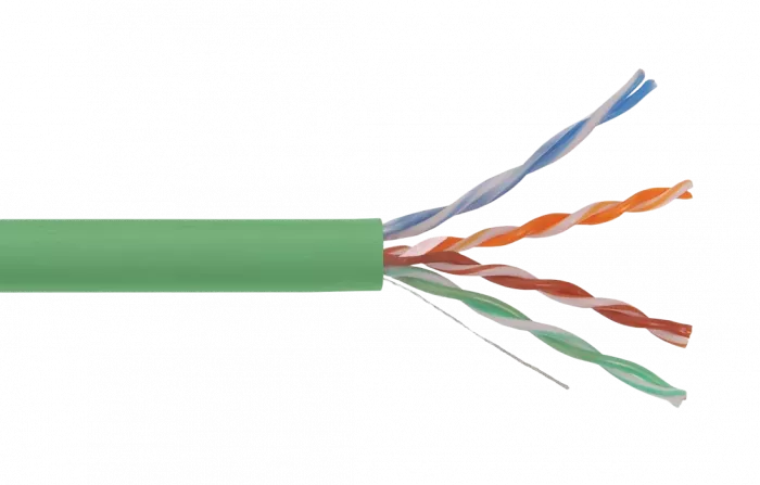 LC1-C5E04-122 ITK Кабель связи витая пара U/UTP, кат.5E 4x2х24AWG solid, LSZH нг(А)-HFLTx, 305м, зеленый