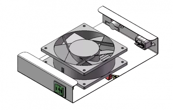 Вентиляторный модуль потолочный для ШКТ-НВ/НВ2-6U, 1 вентилятор с термодатчиком без шнура питания 35С ВМ-1П ССД