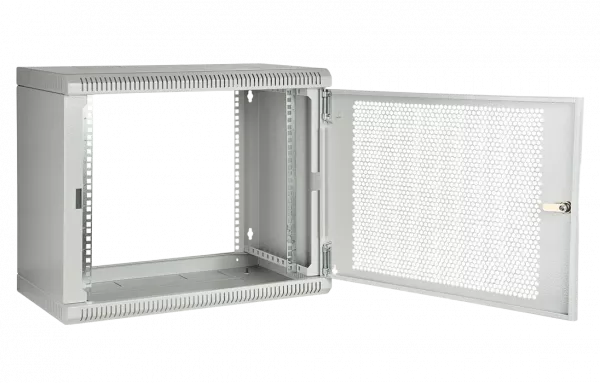 Шкаф телекоммуникационный настенный разборный 19”,9U(600x650), ШТ-НСр-9U-600-650-П дверь перфорированная ССД