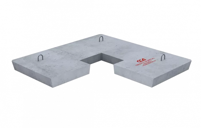 Плита ПЯП-ОД-1,6х1,6 якорная прямоугольная с отверстием дренажным