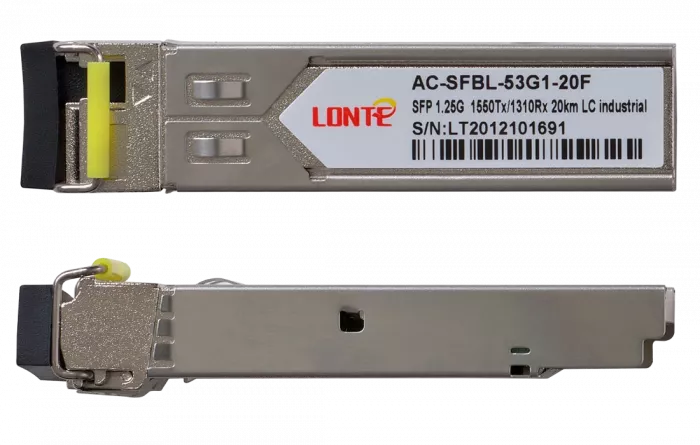 SFP WDM 1.25G Tx1550/Rx1310 20km LC DDM (industrial)