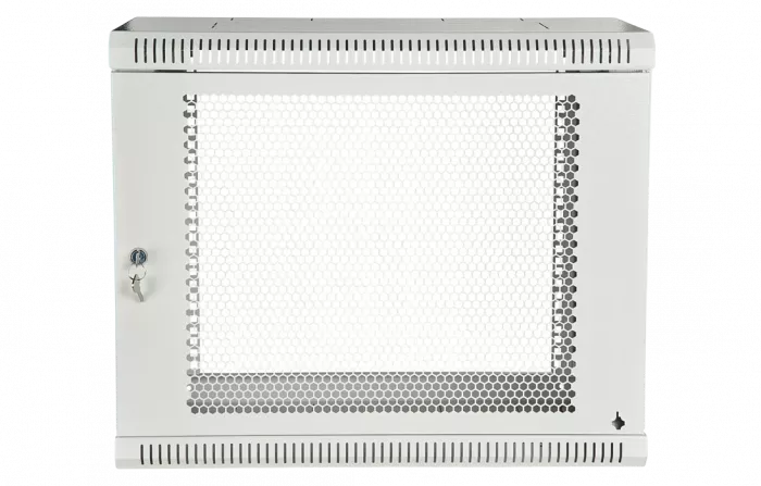 Шкаф телекоммуникационный настенный разборный 19”,9U(600x650), ШТ-НСр-9U-600-650-П дверь перфорированная ССД
