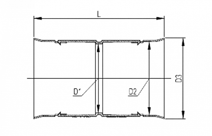 015063 Муфта для двустенных труб, d=63мм (120963)