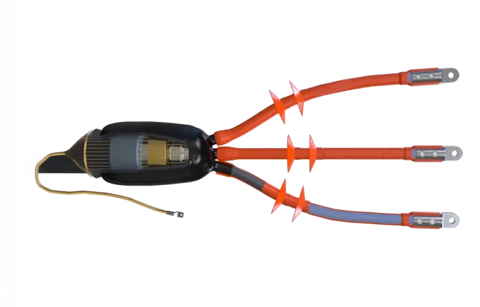 Муфта концевая 3 ПКНТпб-10  (35-50) ССД с наконечниками