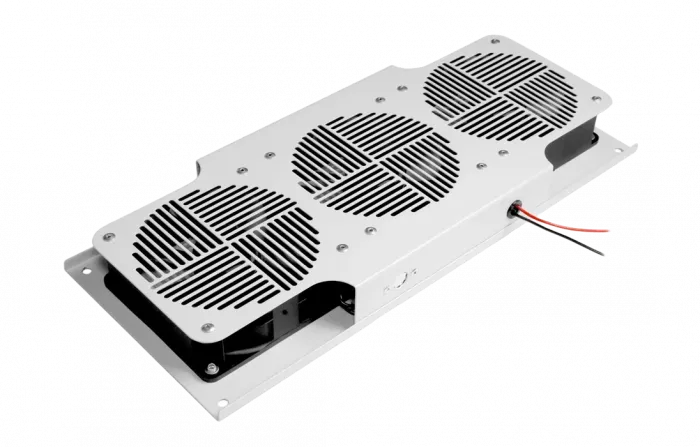 Вентиляторный модуль потолочный, 3 вентилятора с термодатчиком без шнура питания 35С ВМ-3П 48В ССД