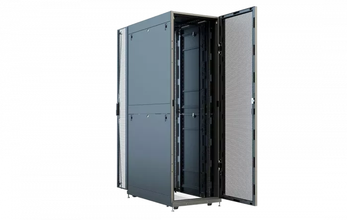 Шкаф телеком. напольный серверный ЦОД 19",42U(800x1200) , ШТ-НП-СЦД-42U-800-1200-П2П передняя дверь перфорированная,задняя перф.двойная. RAL9005