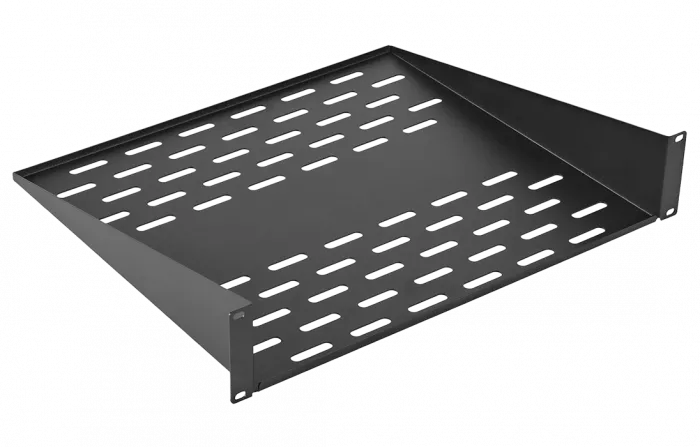 Полка перфорированная консольная  ПК-40-19"-2U-Ч чёрная ССД