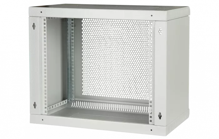 Шкаф телекоммуникационный настенный разборный 19”,9U(600x650), ШТ-НСр-9U-600-650-П дверь перфорированная ССД