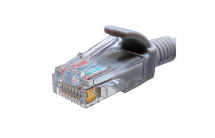 10-0142 SUPRLAN Патч-корд UTP 5e 4x2 26AWG (7x0.16mm) Cu LSZH серый 1м