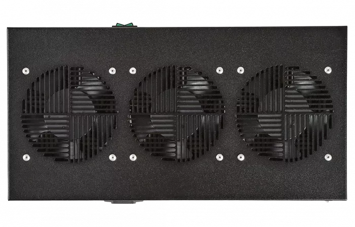 Вентиляторный модуль , 3 вентилятора с термодатчиком 35С ВМ-3-19"-Ч черный ССД