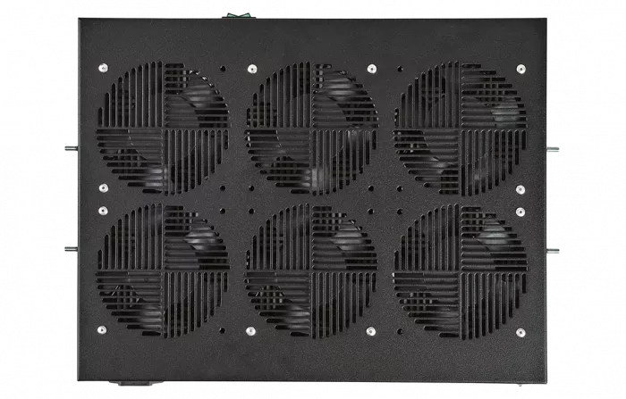 Вентиляторный модуль , 6 вентилятора с термодатчиком 35С ВМ-6-19"-Ч черный ССД