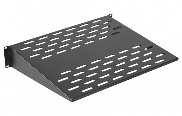 Полка перфорированная консольная  ПК-40-19"-2U-Ч чёрная ССД
