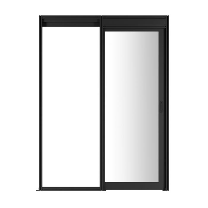 Дверной блок системы изоляции NTSS 42U, с одной механической дверью, стекло, для коридора без левого ряда шириной 800 мм, RAL 9005 чёрный