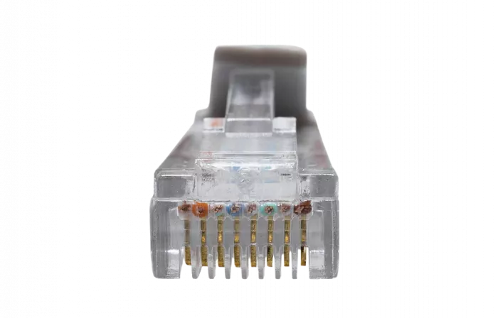 10-0142 SUPRLAN Патч-корд UTP 5e 4x2 26AWG (7x0.16mm) Cu LSZH серый 1м