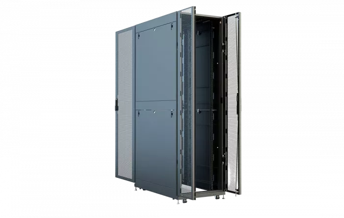Шкаф телеком. напольный серверный ЦОД 19",47U(600x1000) , ШТ-НП-СЦД-47U-600-1000-П2П передняя дверь перфорированная,задняя перф.двойная. RAL9005