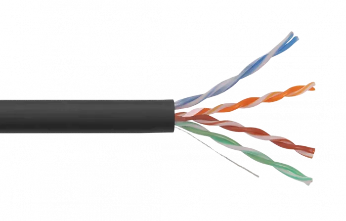 LC3-C5E04-139 ITK Каб.витая пара U/UTP, кат.5E 4х2х24AWG solid, OUTDOOR, LDPE, 305м, чер.