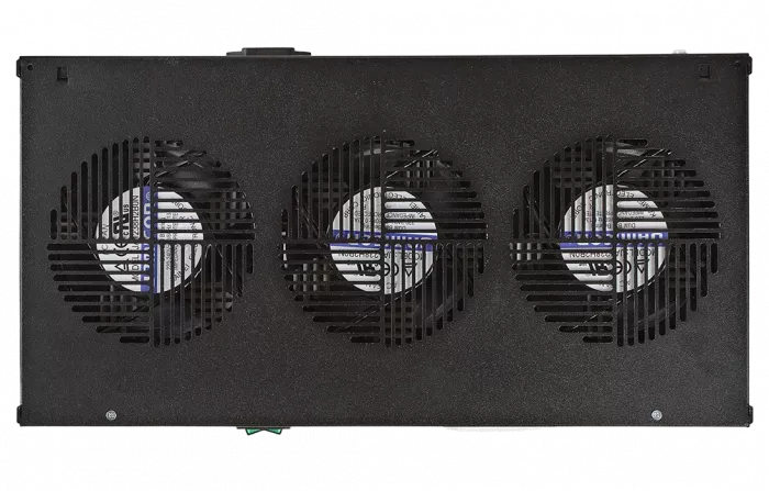 Вентиляторный модуль , 3 вентилятора с термореле  ВМ-3-19"-Т-Ч черный ССД