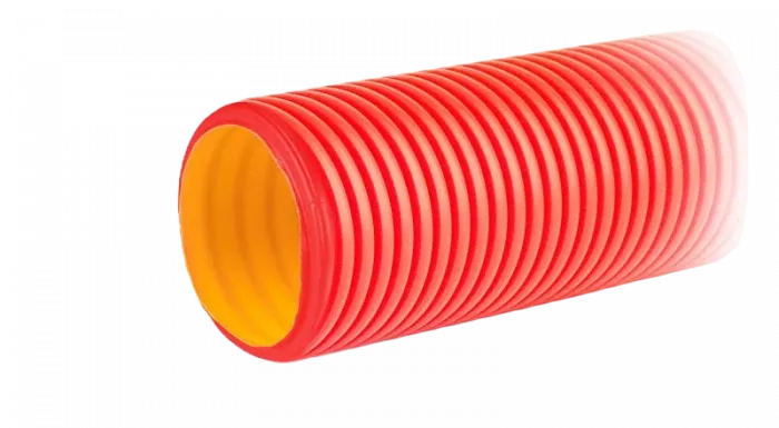160920-8K Двустенная труба ПНД жесткая для кабельной канализации д.200мм, SN8, 1010Н, 6м, цвет красный