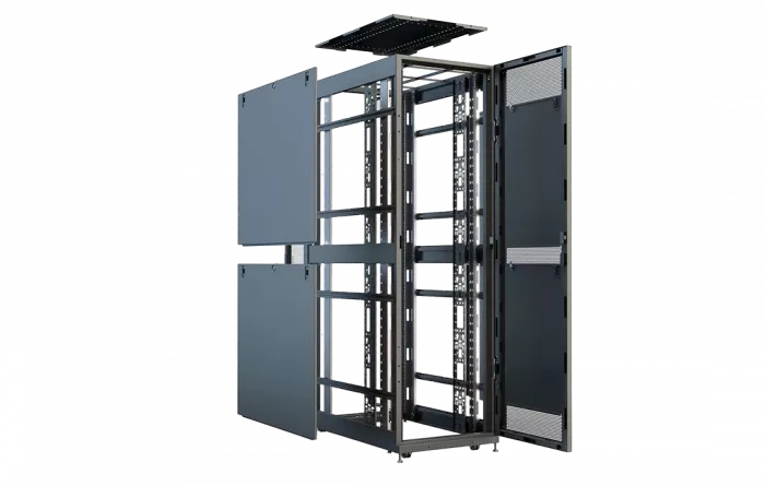Шкаф телеком. напольный серверный ЦОД 19",47U(600x1000) , ШТ-НП-СЦД-47U-600-1000-П2П передняя дверь перфорированная,задняя перф.двойная. RAL9005
