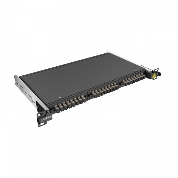 Кросс 19" NTSS PREMIUM выдвижной, предсобранный 1U, 16 портов SC/UPC, 50/125 мкм, черный