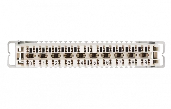 Плинт универсальный ПВТ-10Р-5е, 10 пар размыкаемые контакты 0...9
