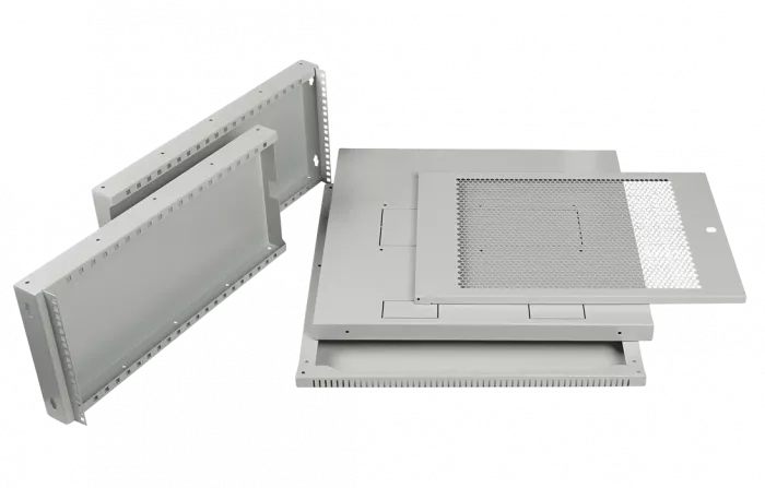 Шкаф телекоммуникационный настенный разборный 19”,9U(600x650), ШТ-НСр-9U-600-650-П дверь перфорированная ССД
