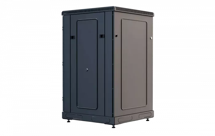 Шкаф телекоммуникационный напольный 19",18U(600x1000), ШТ-НП-М-18U-600-1000-С-Ч, передняя дверь стекло, черный ССД