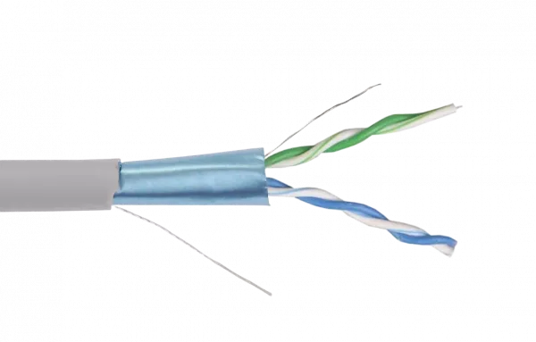 LC1-C5E02-311 ITK Кабель связи витая пара F/UTP, кат.5E 2х2х24AWG solid, PVC, 500м, серый