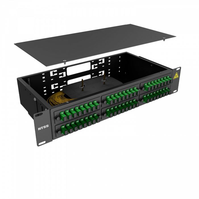 Кросс 19" NTSS PREMIUM, предсобранный 2U, 48 портов SC/APC, 9/125 мкм, черный