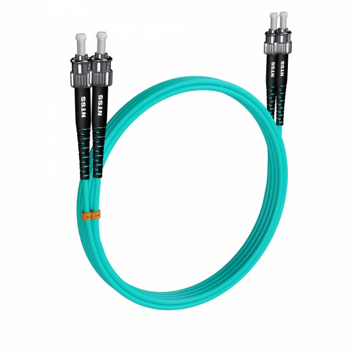 Шнур оптический NTSS PREMIUM dpc ST/UPC-ST/UPC 50/125 OM3 3.0мм 3м LSZH (патч-корд)