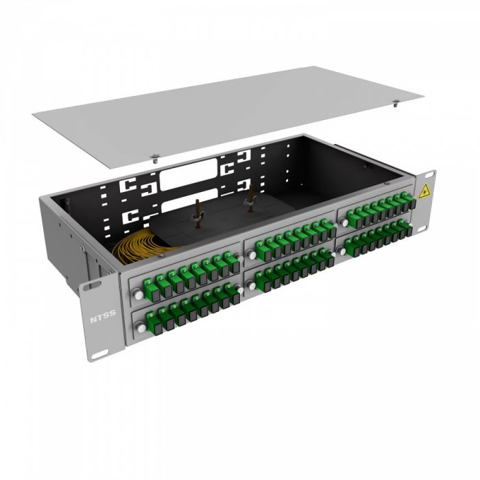 Кросс 19" NTSS PREMIUM, предсобранный 2U, 32 порта SC/APC, 9/125 мкм