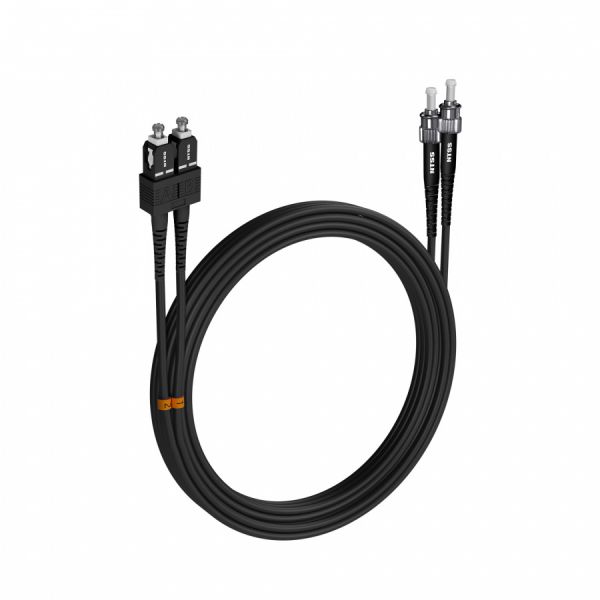 Шнур оптический NTSS dpc SC/UPC-ST/UPC 9/125 3.0мм 15м черный LSZH (патч-корд)