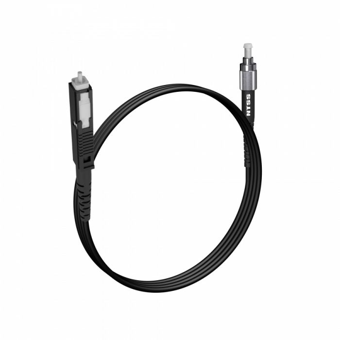 Шнур оптический NTSS spc MU/UPC-FC/UPC 9/125 2.0мм 2м черный LSZH (патч-корд)