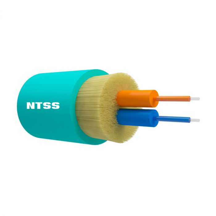 Оптический кабель внутренний NTSS 2 волокна OM3, 50/125, LSZH, аква