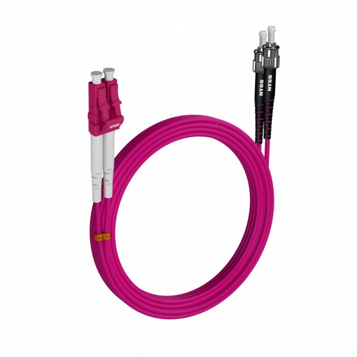 Шнур оптический NTSS PREMIUM dpc LC/UPC-ST/UPC 50/125 OM4 3.0мм 15м LSZH (патч-корд)