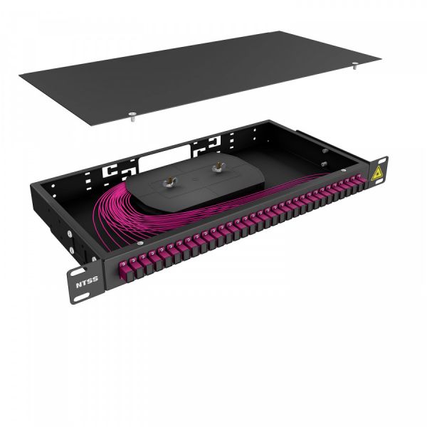 Кросс 19" NTSS PREMIUM, предсобранный 1U, 32 порта SC/UPC 50/125 мкм OM4, черный